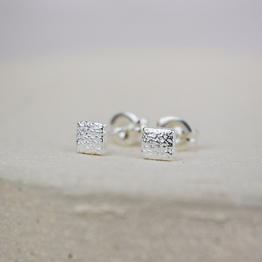 Sterling Silver Mini Square Studs