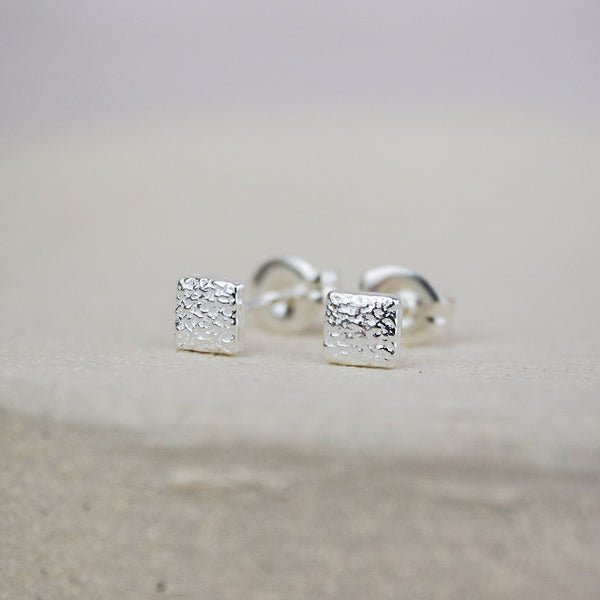 Sterling Silver Mini Square Studs