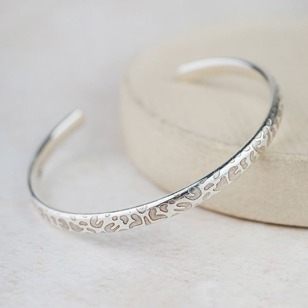 Sterling Silver Leopard Print Cuff Light