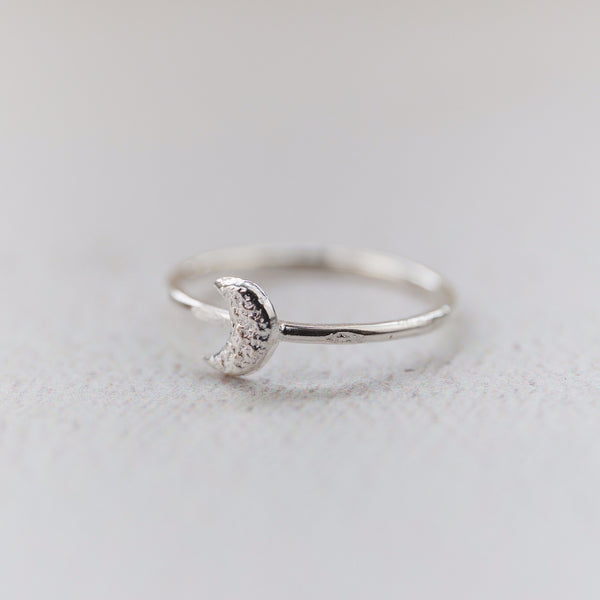 Sterling Silver Mini Moon Ring