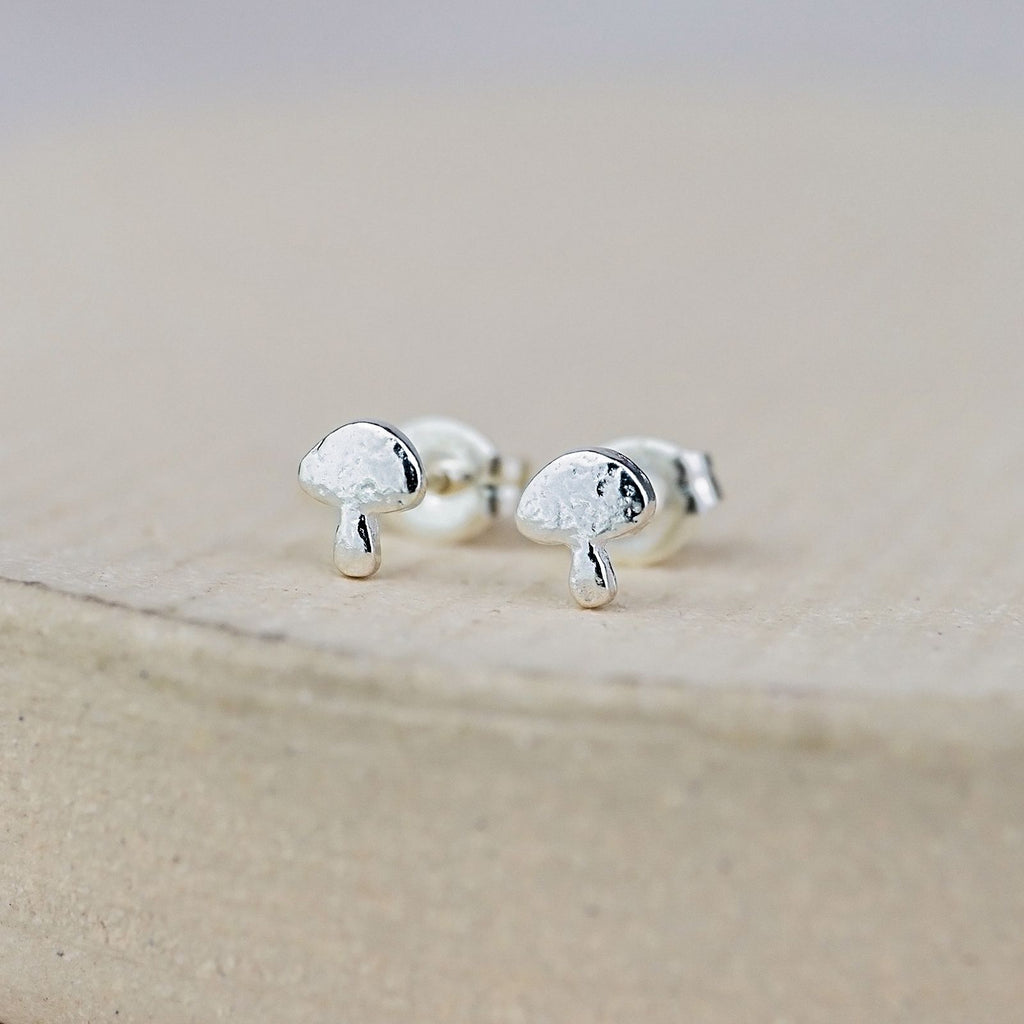 Sterling Silver Mini Mushroom Studs