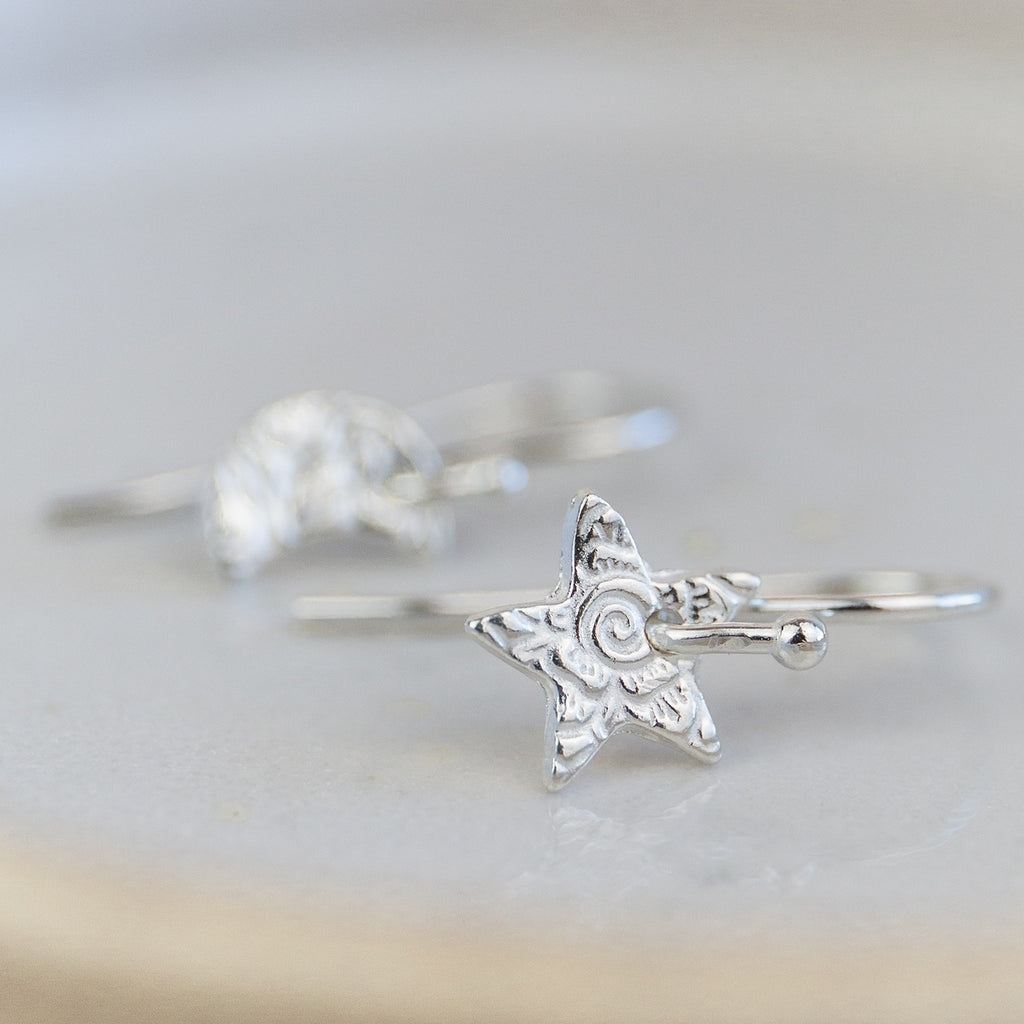 Sterling Silver Mini Textured Mismatch Earrings