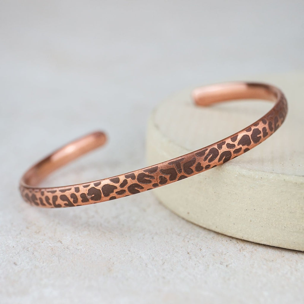 Copper Unisex Leopard Print Cuff