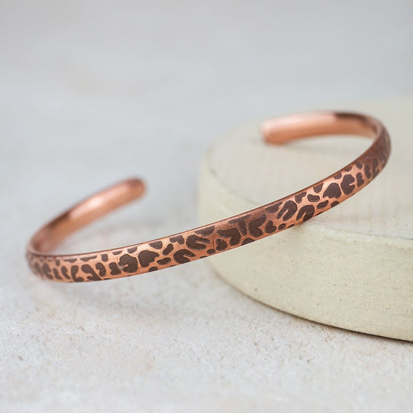 Copper Unisex Leopard Print Cuff
