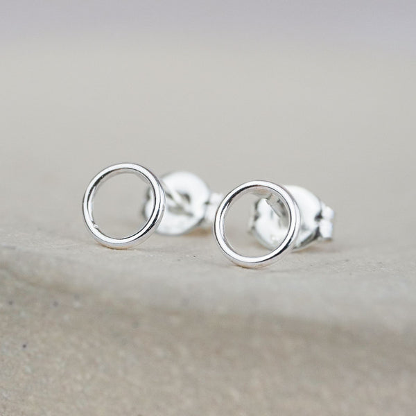 Sterling Silver Mini Geo Circle Studs