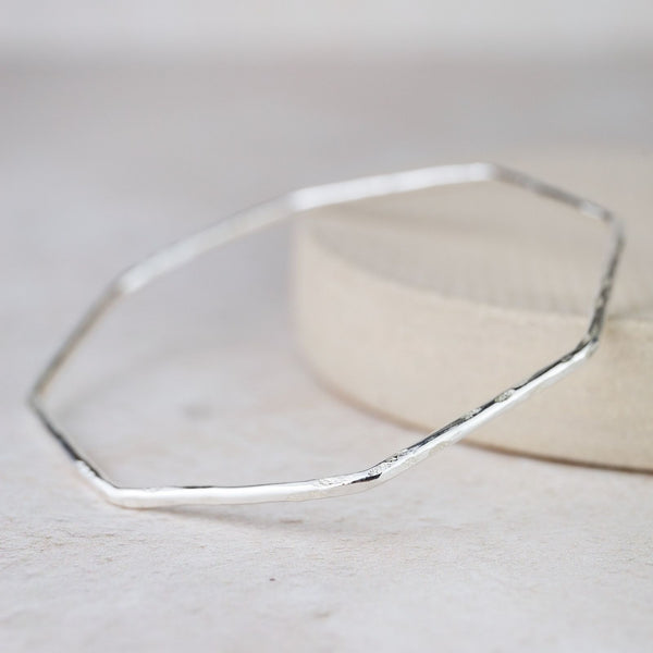 Sterling Silver Geo Octagon Bangle