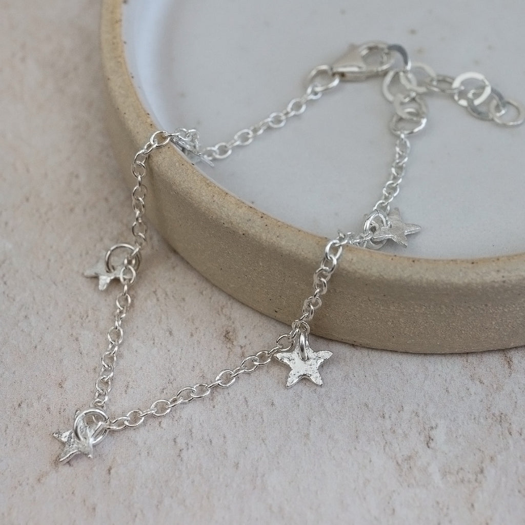 Sterling Silver Star Charm Bracelet