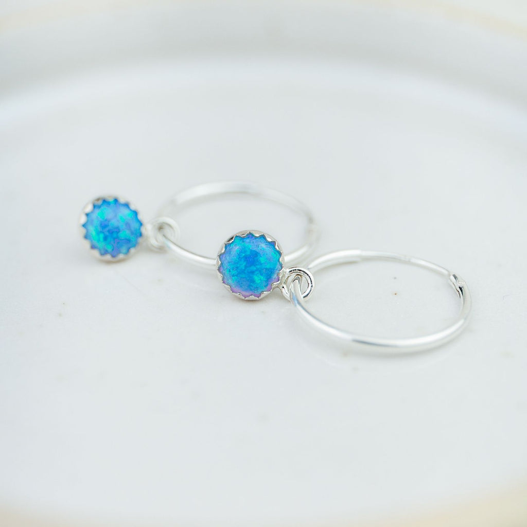 Sterling Silver Gemstone Hoops