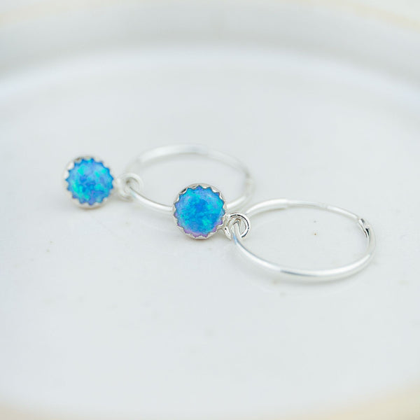 Sterling Silver Gemstone Hoops