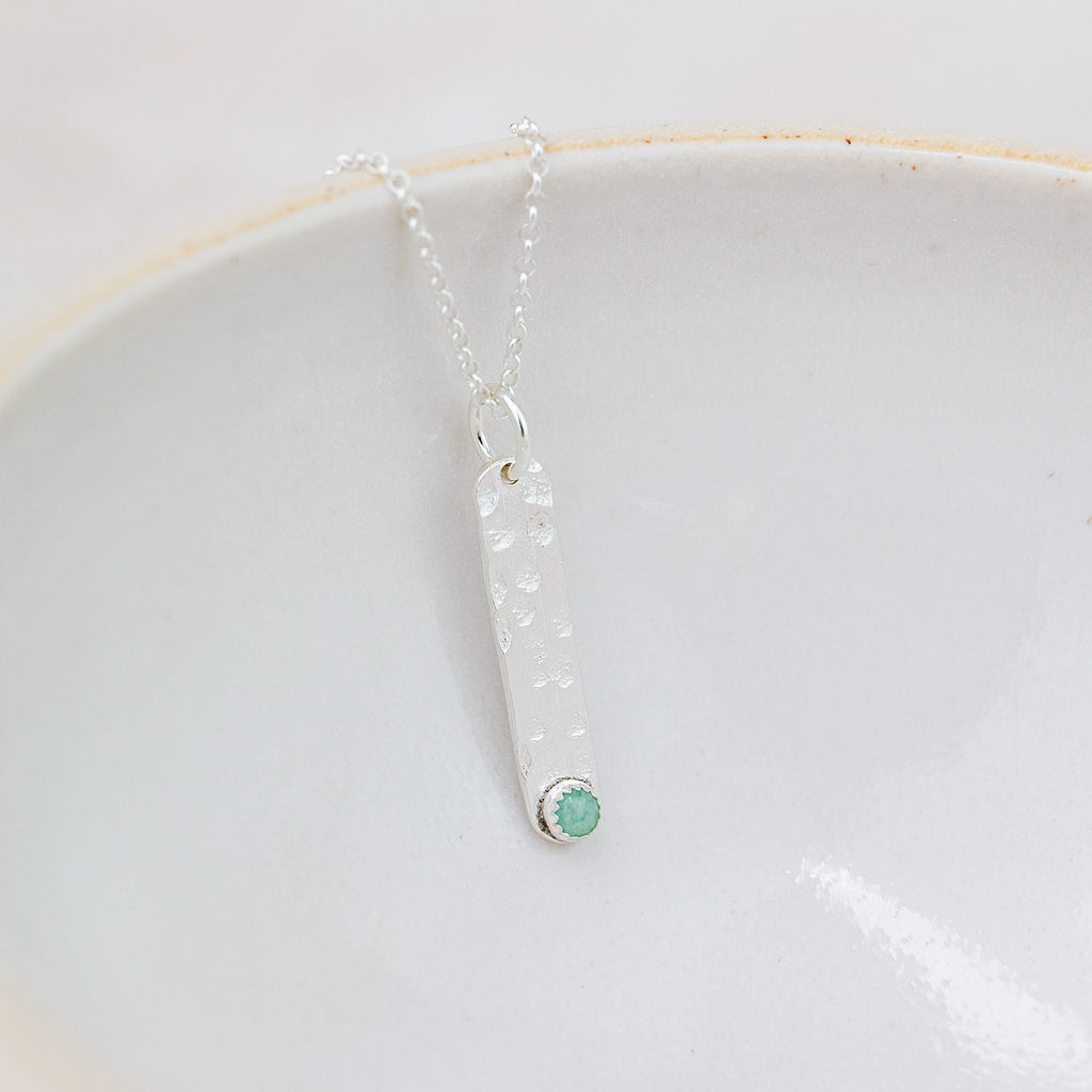 Sterling Silver Small Drop Gemstone Pendant