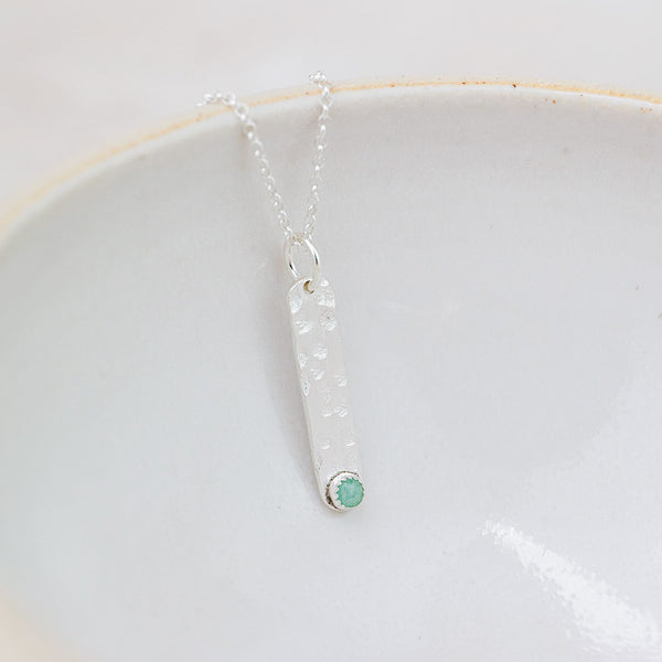 Sterling Silver Small Drop Gemstone Pendant