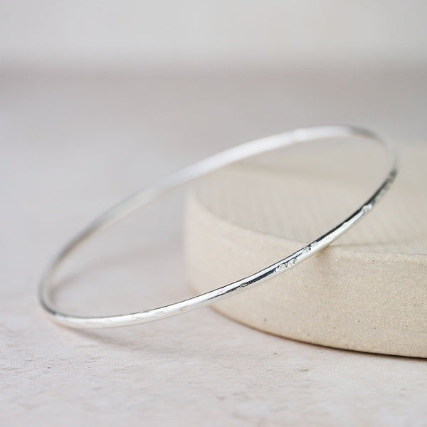 Sterling Silver Geo Circle Bangle