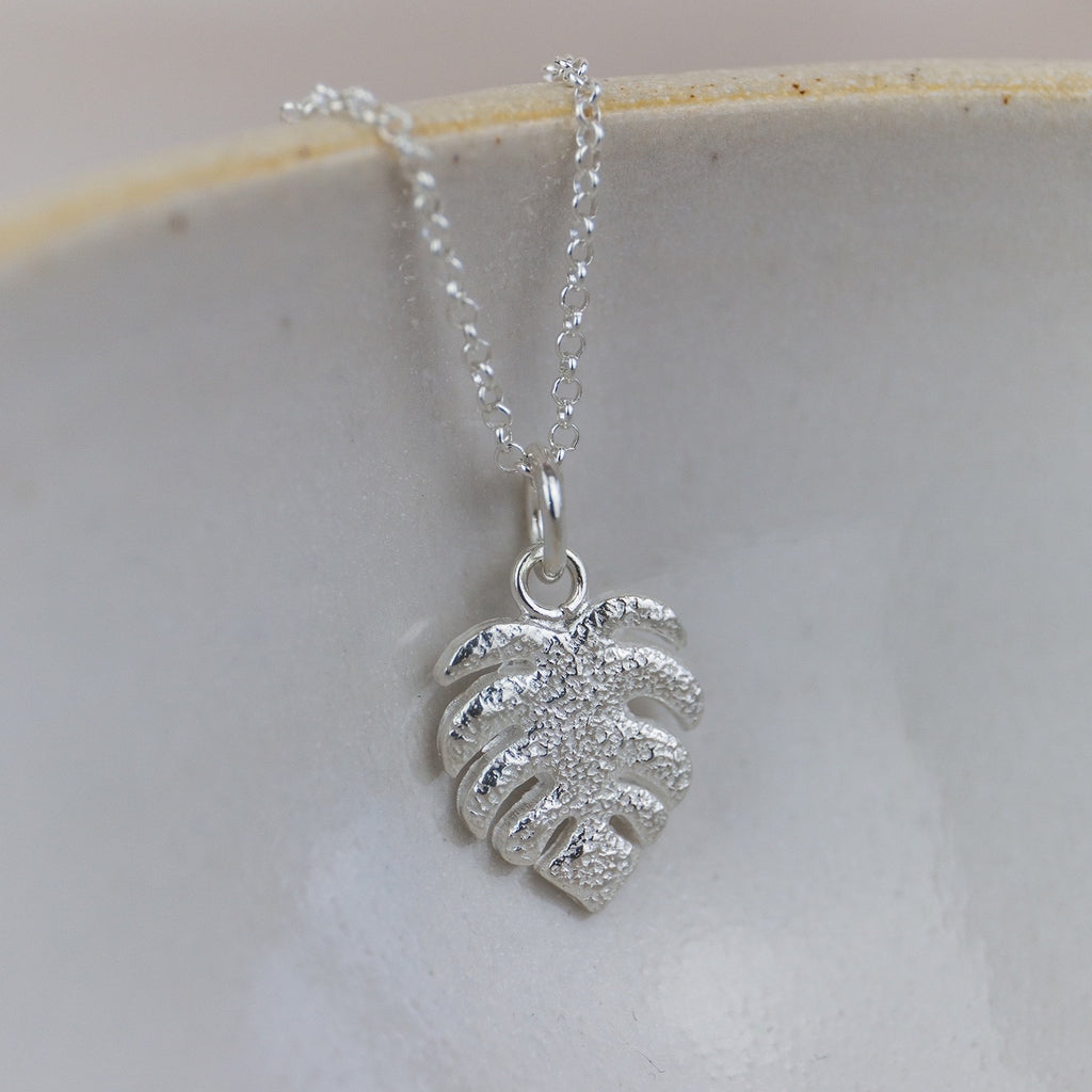 Sterling Silver Monstera Pendant