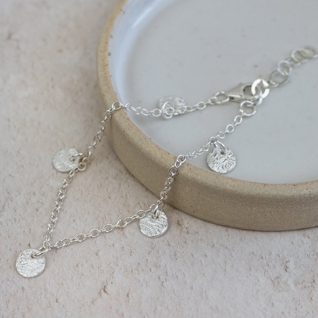 Sterling Silver Circle Charms Bracelet