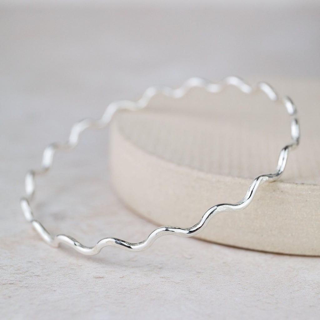Sterling Silver Geo Swirl Bangle