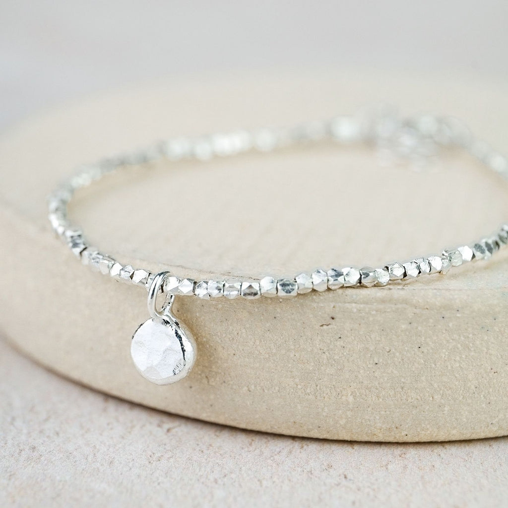 Sterling Silver Nugget Charm Bracelet