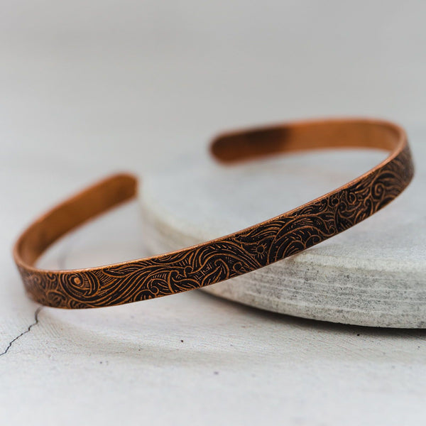 Women’s Textured Copper Cuff