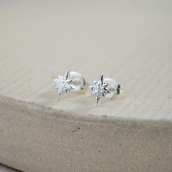 Sterling Silver Mini Starburst Studs