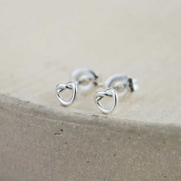 Sterling Silver Mini Love Knot Studs