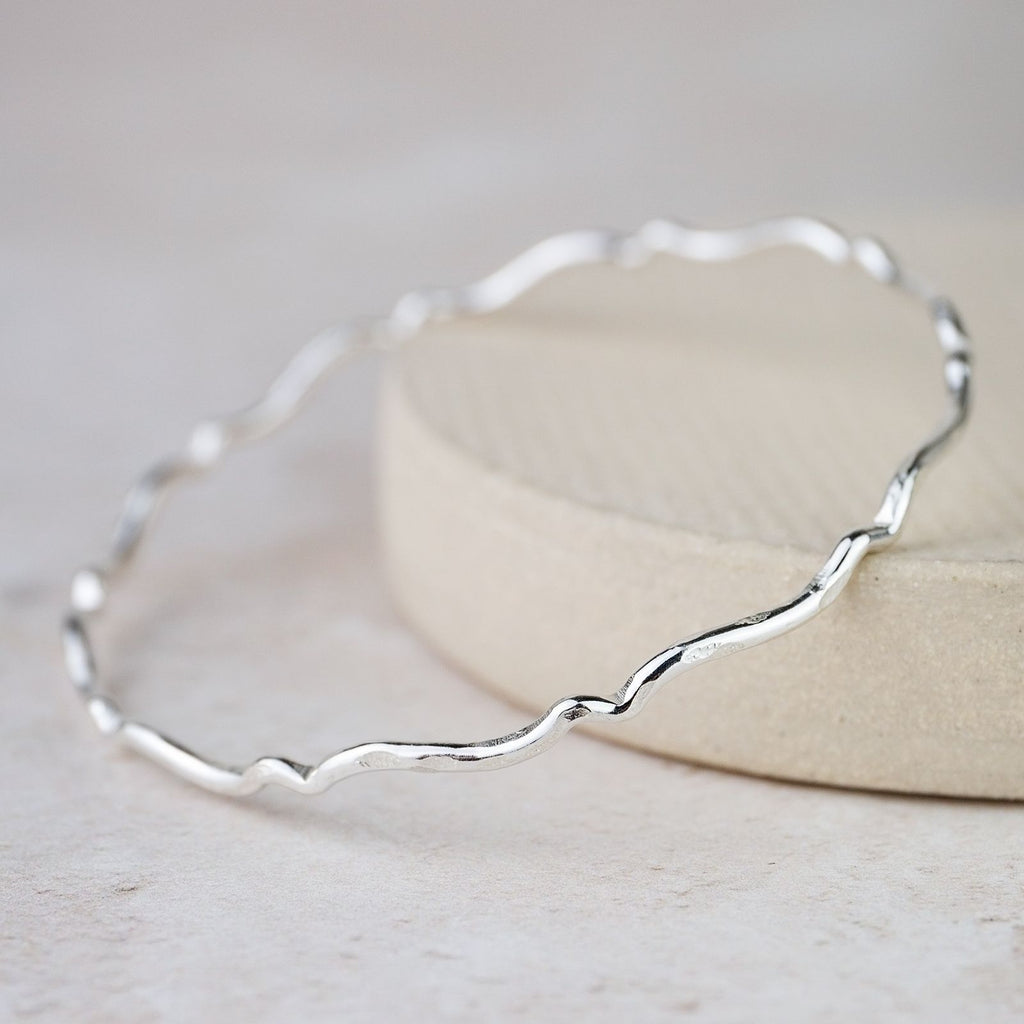Sterling Silver Geo Scroll Bangle